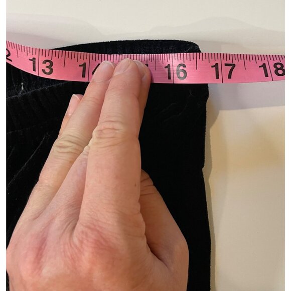 Vtg Caribou Wide Leg Pull On Velvet Pants Size L Whimsigoth Dark Fairy Grunge - Picture 5 of 11